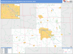 Waterloo-Cedar Falls Metro Area Digital Map Basic Style